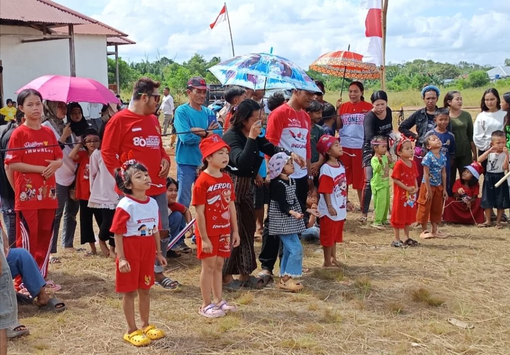 Masyarakat desa mekar utama dusun sungai tengar Memeriakan 17 Agustus tahun 2025