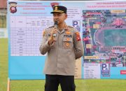 Cek Kesiapan Personel, Kapolres Ketapang Pimpin Apel dan TWG Pengamanan Sepak Bola Piala Bupati