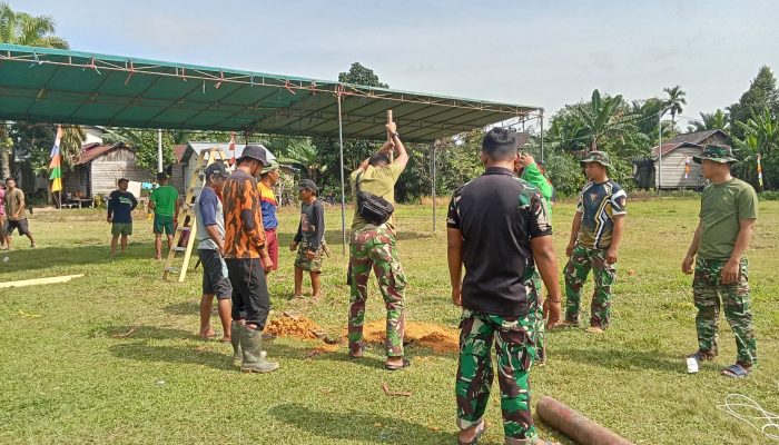 Semangat Gotong Royong Tak Pernah Padam, Kodim 1203/Ketapang dan Masyarakat Siapkan Pembukaan TMMD Reguler Ke-127